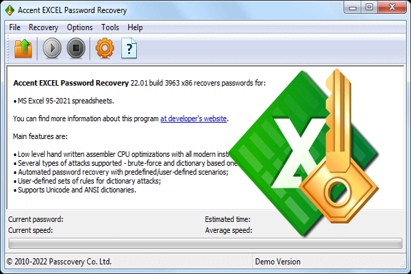 Accent Excel Password Reco