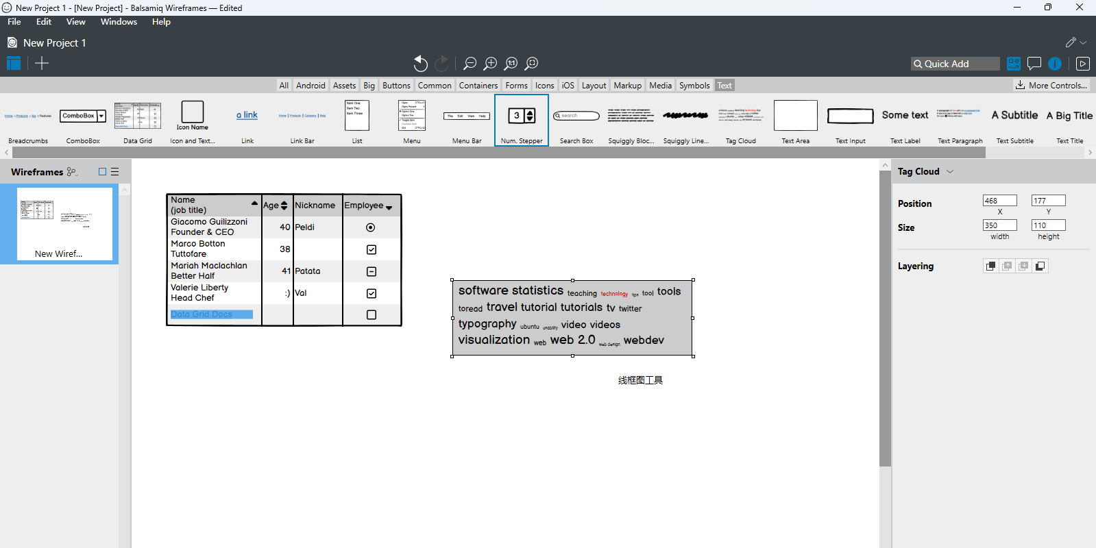 Balsamiq Wireframes