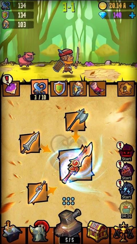 合并与伪造空闲武器大师无限金币版