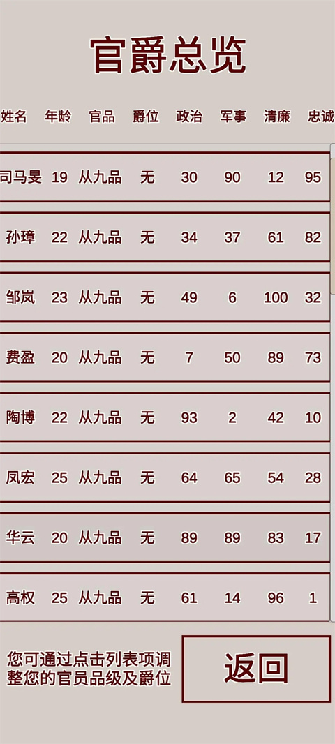 明朝人生养成记手游