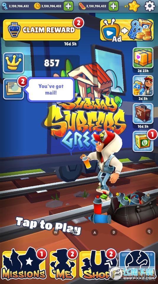 Subway Surf破解版下载无限金币钥匙英文版