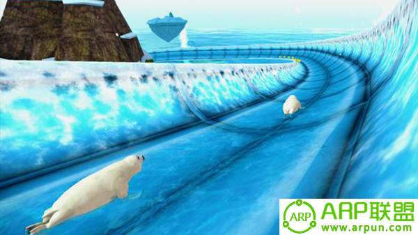 北极动物冻水滑块